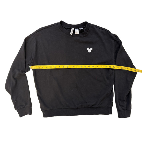 Disney H&M Sweatshirt Womens Medium Black Mickey Mouse Crewneck Pullover Divided - Picture 6 of 7
